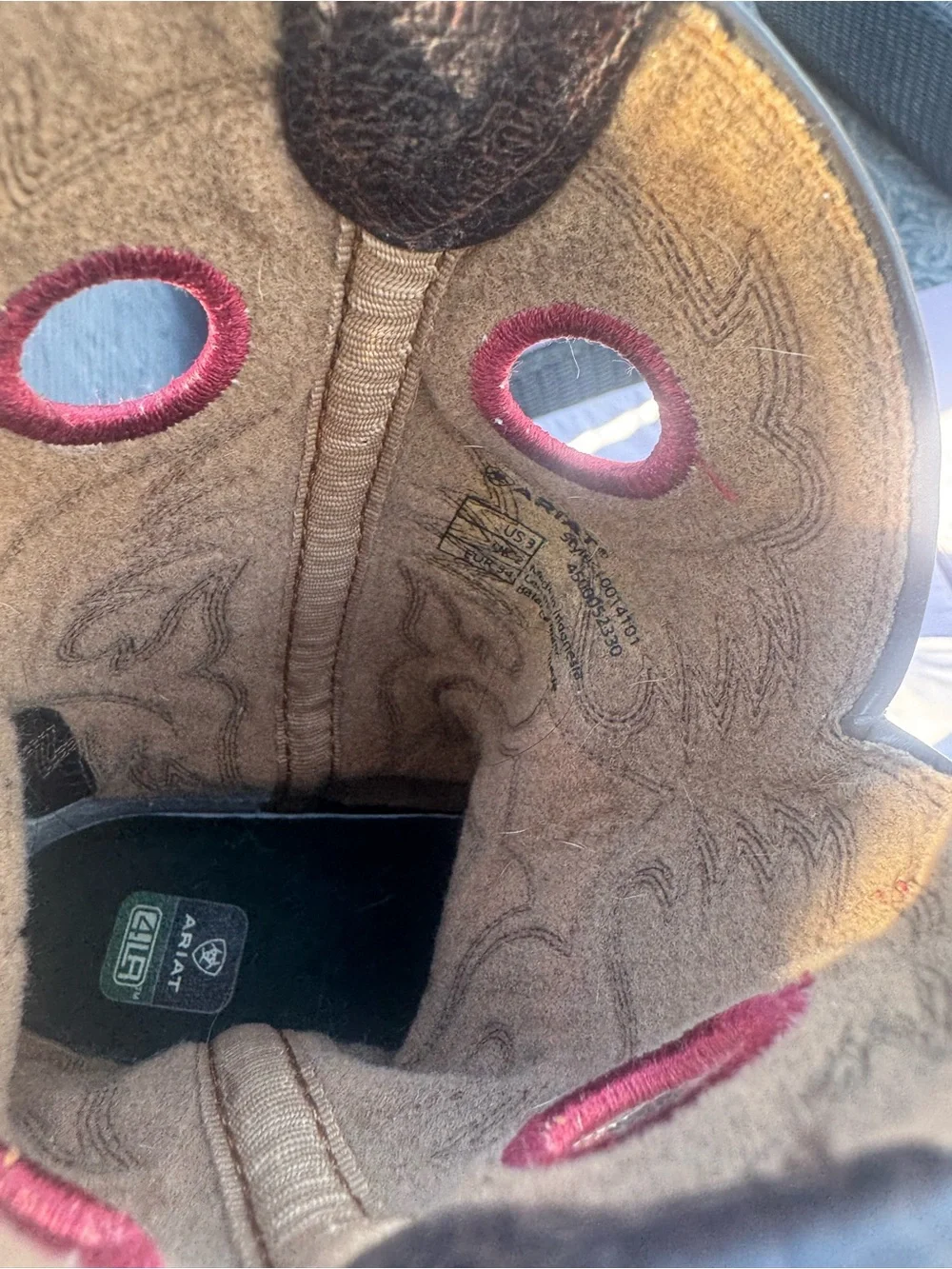 Ariat Western Boots with Red Eyelet Trim